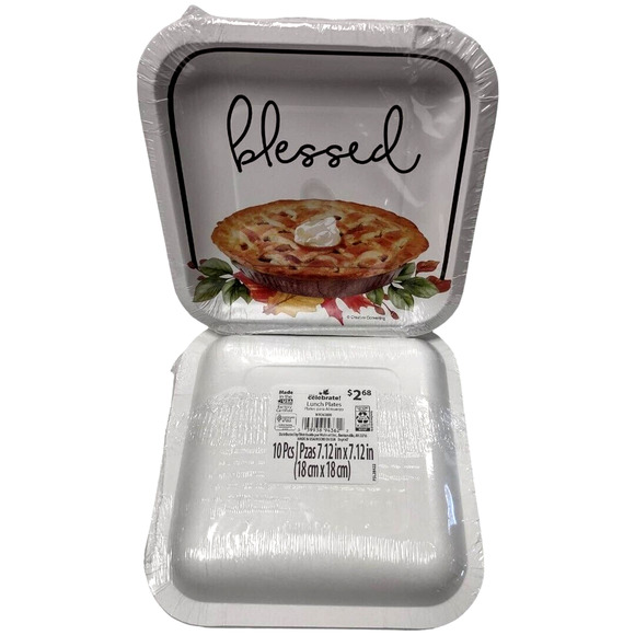 Thanksgiving Holiday Lunch Plate or Craft Accent With Blessed Pie Picture - Picture 5 of 6